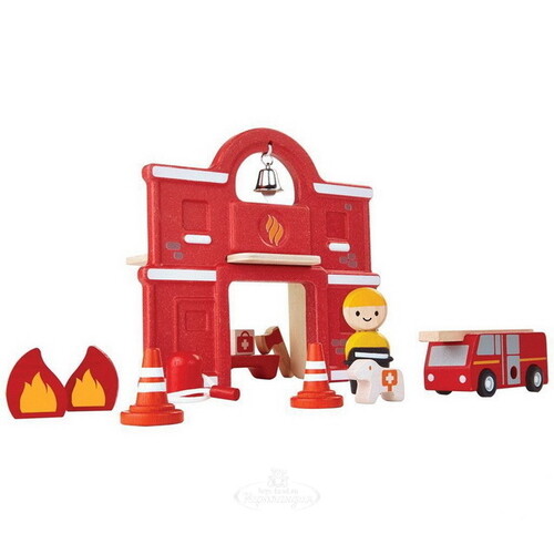 Игровой набор Пожарная Станция, дерево Plan Toys