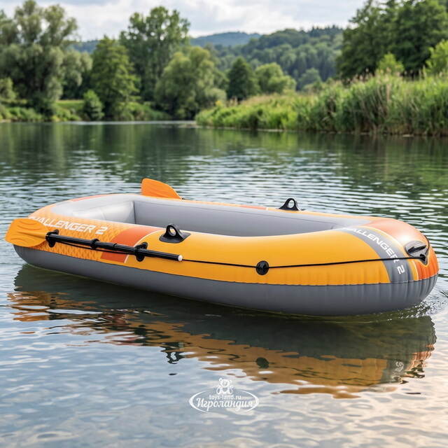 Надувная лодка Challenger (Челленджер) двухместная 236*114*41 см + насос и весла INTEX (Интекс)