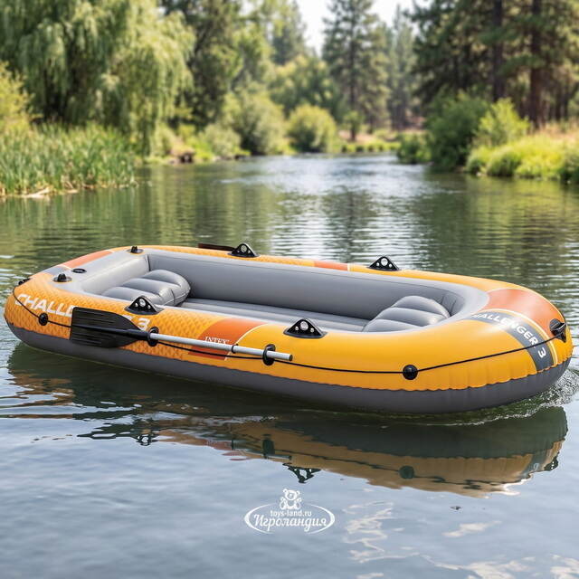 Надувная лодка Challenger (Челленджер) трехместная 295*137*43 см + насос и весла INTEX (Интекс)