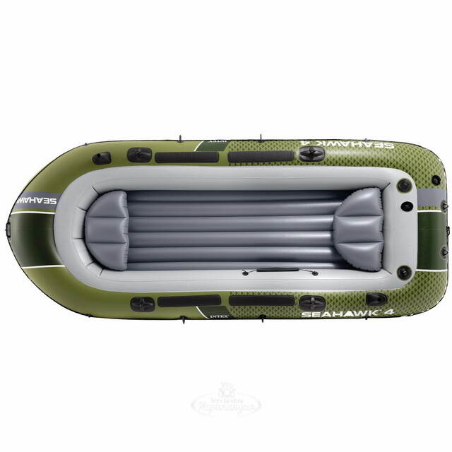 Надувная лодка Seahawk (Сихоук) четырехместная 351*145*48 см + насос и весла INTEX (Интекс)