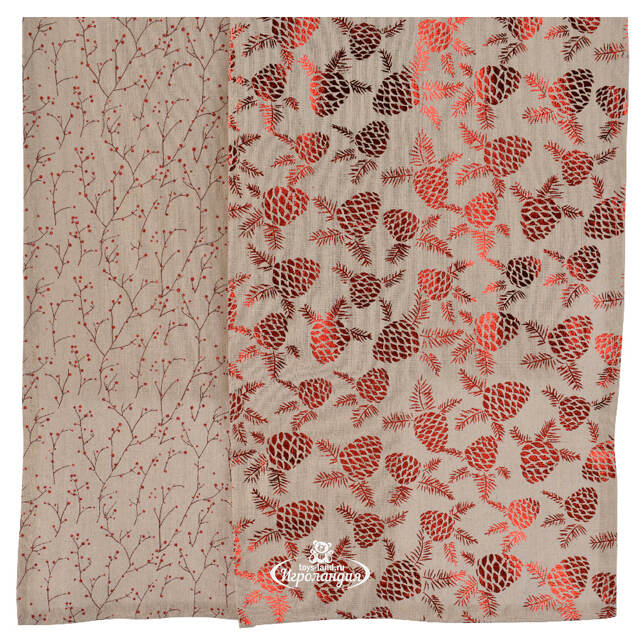 Новогодняя скатерть Нарядные Шишки 80*80 см Kaemingk