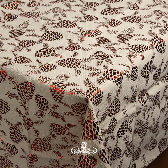 Новогодняя скатерть Нарядные Шишки 80*80 см Kaemingk