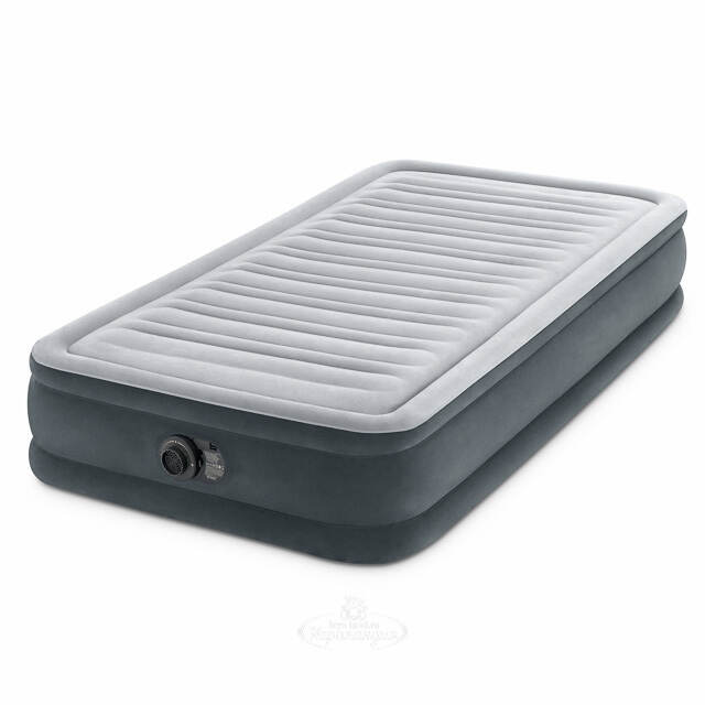 Надувная кровать с насосом Comfort-Plush 99*191*33 см INTEX