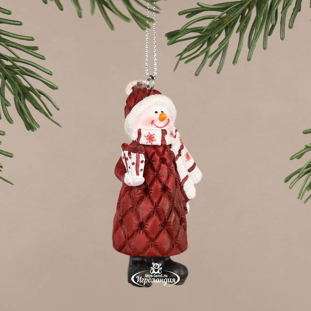 Елочная игрушка Новогодний Модник - Снеговик 9 см Breitner