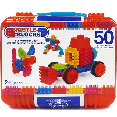 Игольчатый конструктор Базовый в чемоданчике 50 элементов Bristle Blocks