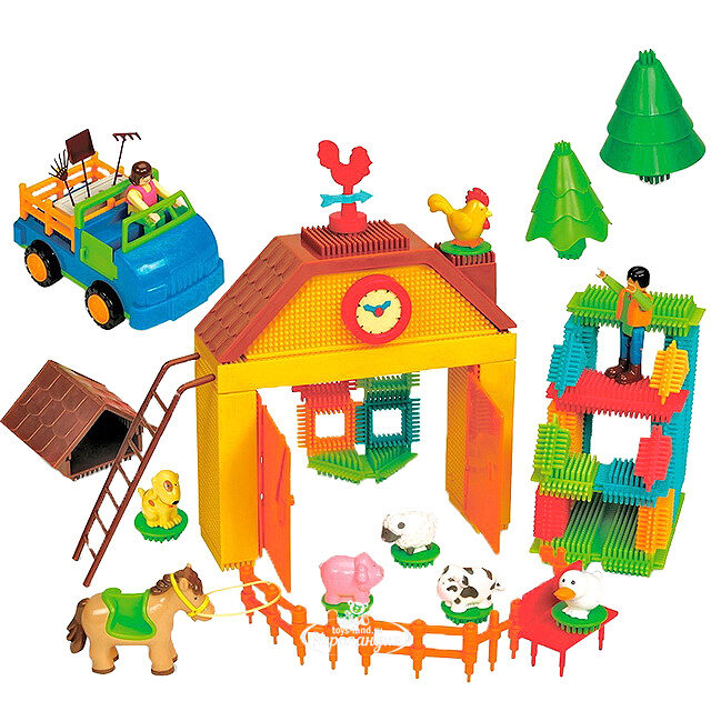 Игольчатый конструктор На ферме 67 элементов Bristle Blocks