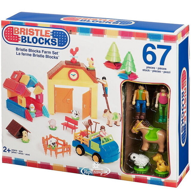 Игольчатый конструктор На ферме 67 элементов Bristle Blocks