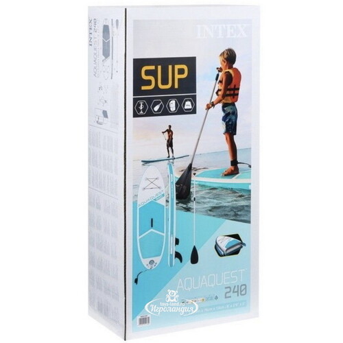 Сапборд Aqua Quest 240*76 см с аксессуарами, надувной INTEX