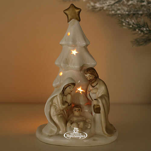 Керамический подсвечник Рождение Иисуса: Сказочная ночь в Вифлееме 18 см EDG