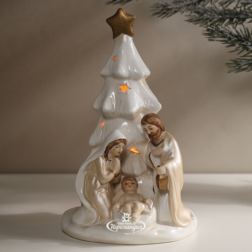 Керамический подсвечник Рождение Иисуса: Сказочная ночь в Вифлееме 18 см EDG