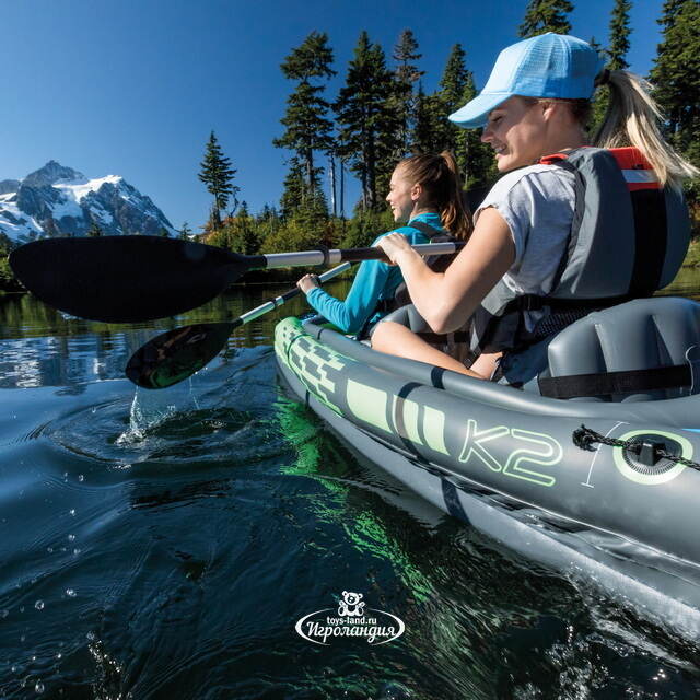 Надувная байдарка Challenger-К2 двухместная 351*76*38 см + насос и весла INTEX