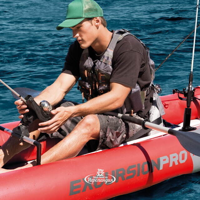 Надувная байдарка Excursion Pro двухместная 384*94*46 см + насос и вёсла INTEX