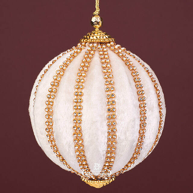 Винтажный елочный шар Regio Terciopelo 10 см белый EDG