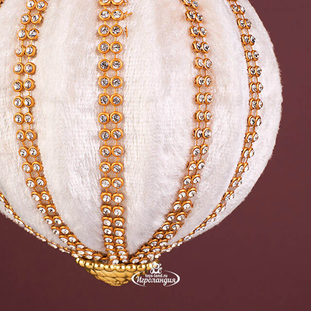 Винтажный елочный шар Regio Terciopelo 10 см белый EDG