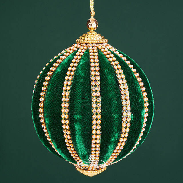 Винтажный елочный шар Regio Terciopelo 10 см изумрудный EDG