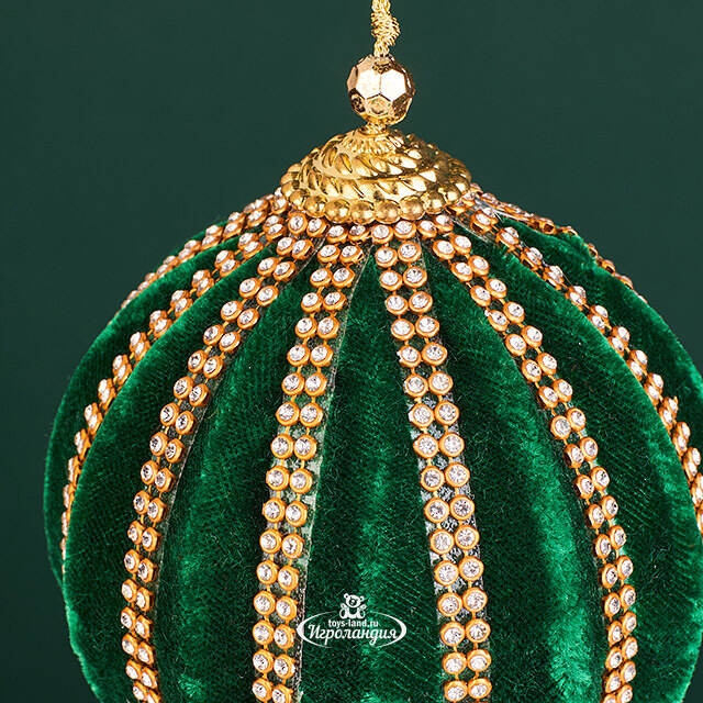 Винтажный елочный шар Regio Terciopelo 10 см изумрудный EDG