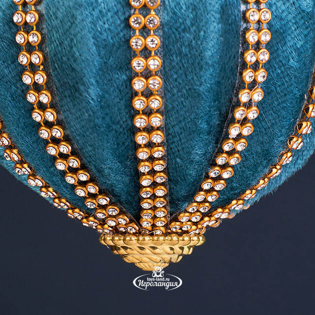 Винтажный елочный шар Regio Terciopelo 10 см бирюзовый EDG