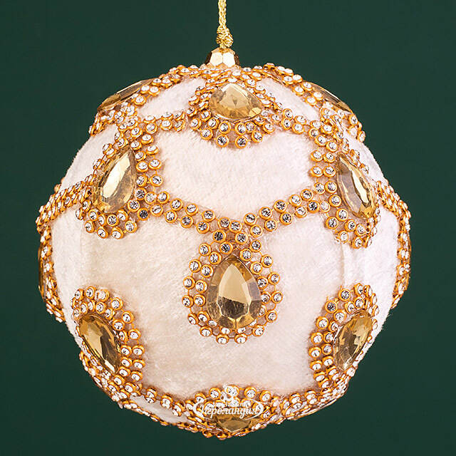 Винтажный елочный шар Regio Pana 10 см бежевый EDG