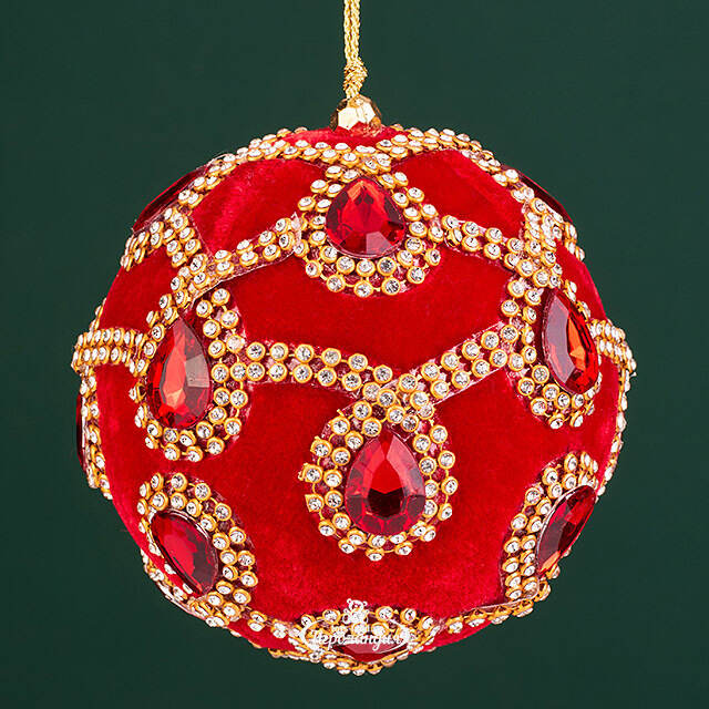Винтажный елочный шар Regio Pana 10 см красный EDG