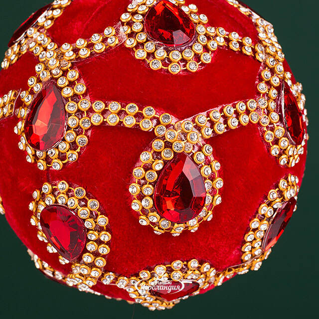 Винтажный елочный шар Regio Pana 10 см красный EDG