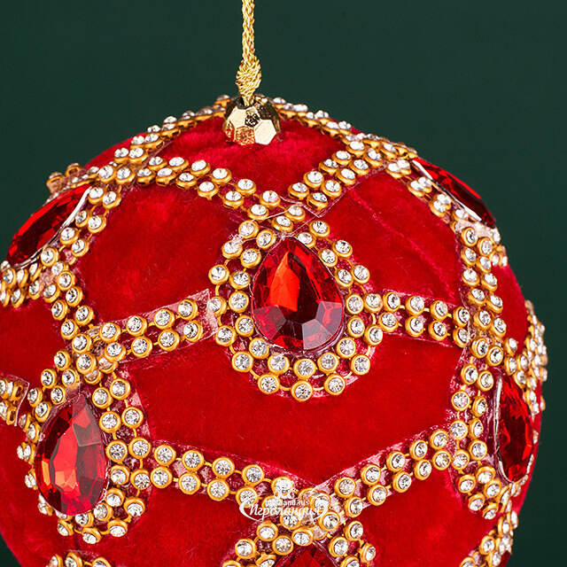 Винтажный елочный шар Regio Pana 10 см красный EDG