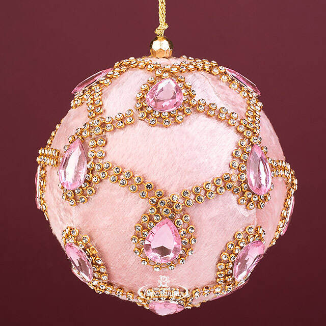 Винтажный елочный шар Regio Pana 10 см розовый EDG