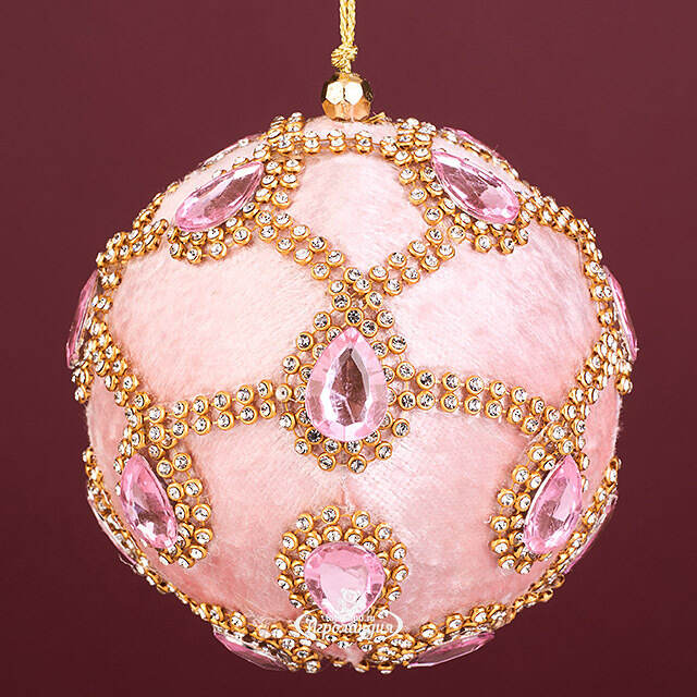 Винтажный елочный шар Regio Pana 10 см розовый EDG