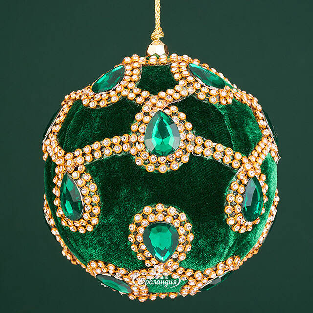 Винтажный елочный шар Regio Pana 10 см изумрудный EDG