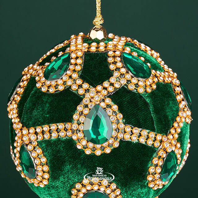 Винтажный елочный шар Regio Pana 10 см изумрудный EDG
