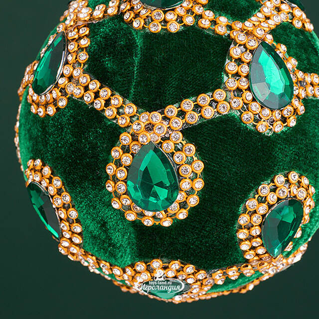 Винтажный елочный шар Regio Pana 10 см изумрудный EDG