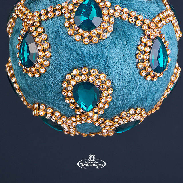 Винтажный елочный шар Regio Pana 10 см бирюзовый EDG