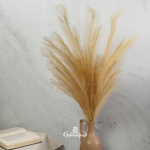 Декоративная ветка с перьями Коко Пальмьери 100 см, карамельная EDG