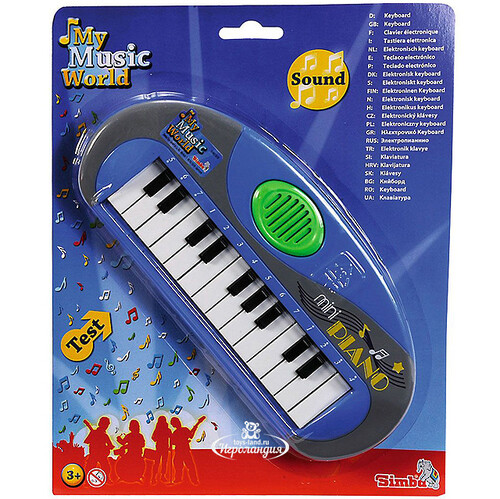 Музыкальная игрушка Пианино-мини 25 см синий Simba