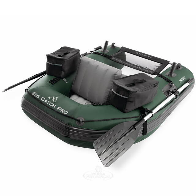 Надувная лодка для рыбалки Big Catch Pro 165*119*38 см + насос и весла INTEX