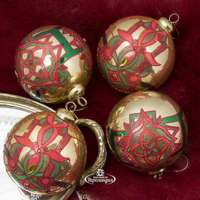 Набор стеклянных шаров Milazzo Grande Luna 10 см, 12 шт EDG