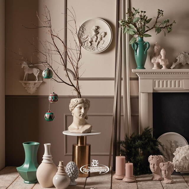 Набор стеклянных шаров Tigrostany 10 см зеленый, 6 шт EDG