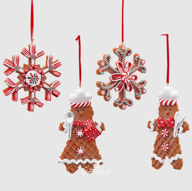 Набор елочных игрушек Пряничные Милости 11 см, 4 шт, подвеска EDG