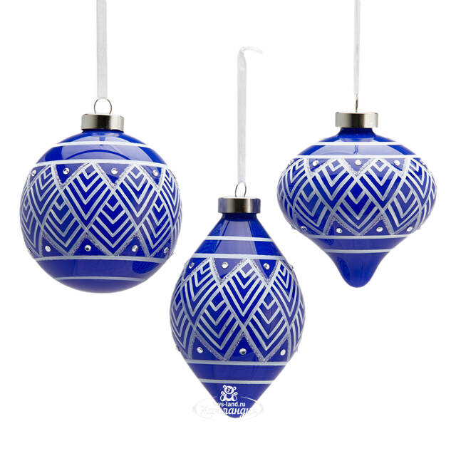 Набор стеклянных елочных игрушек Bella Eliza 10 см, 6 шт EDG