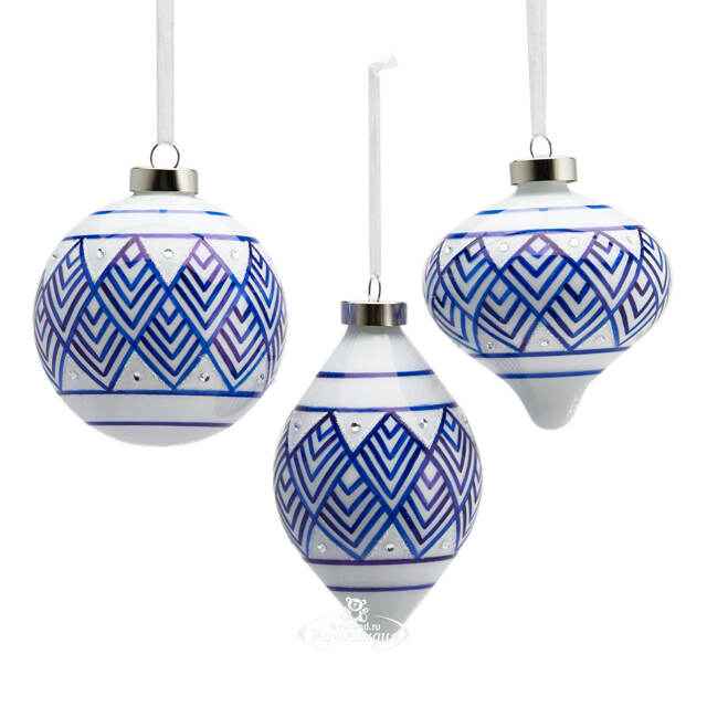 Набор стеклянных елочных игрушек Emiliana 10 см, 6 шт EDG