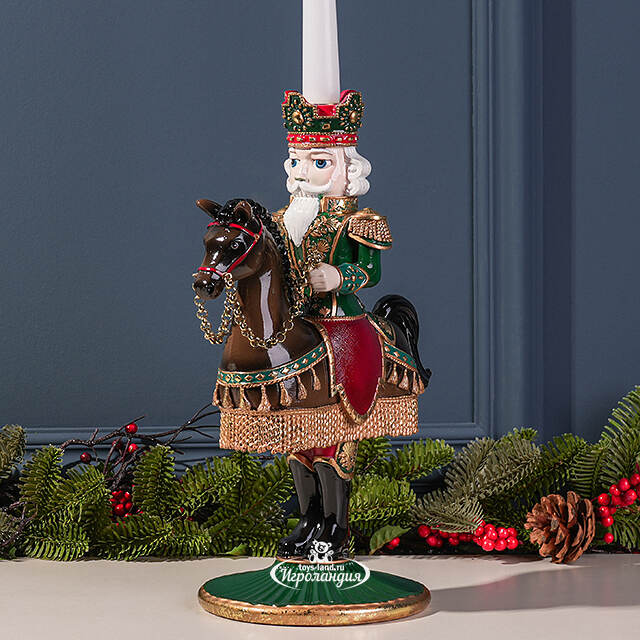 Декоративный подсвечник Щелкунчик - Prince Theodore Christmas 33 см зеленый EDG