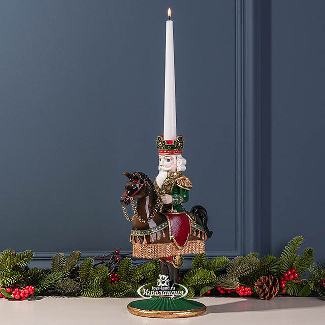 Декоративный подсвечник Щелкунчик - Prince Theodore Christmas 33 см зеленый EDG
