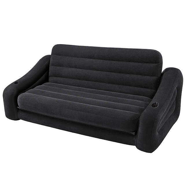 Надувной диван кровать 193*221*66 см черный INTEX
