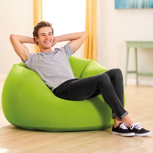 Надувное кресло Beanless Bag Chair 107*104*69 см салатовое INTEX