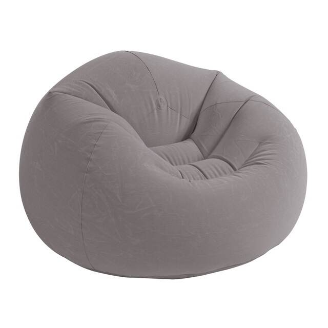 Надувное кресло Beanless Bag Chair 107*104*69 см серое INTEX