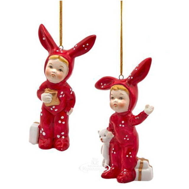 Набор елочных игрушек Little Bunnies 11 см, 2 шт, подвеска, уцененный EDG
