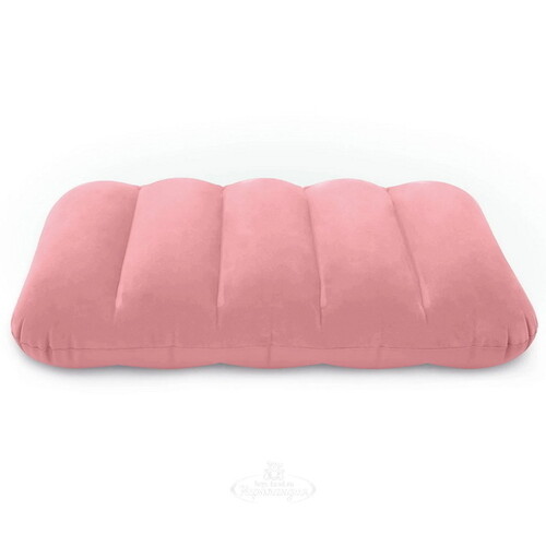 Надувная подушка 43*28*9 см нежно-розовая, флокированная INTEX