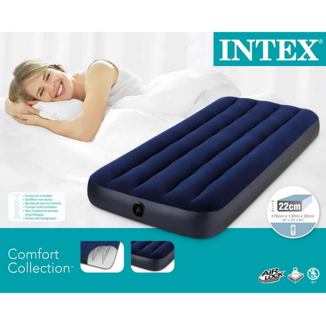 Надувной матрас Classic Downy 76*191*22 см INTEX