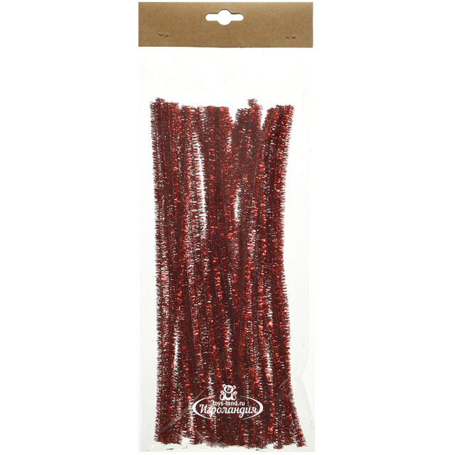 Синельная проволока Мишура Sparkle Deco 30 см, 30 шт, красный Kaemingk