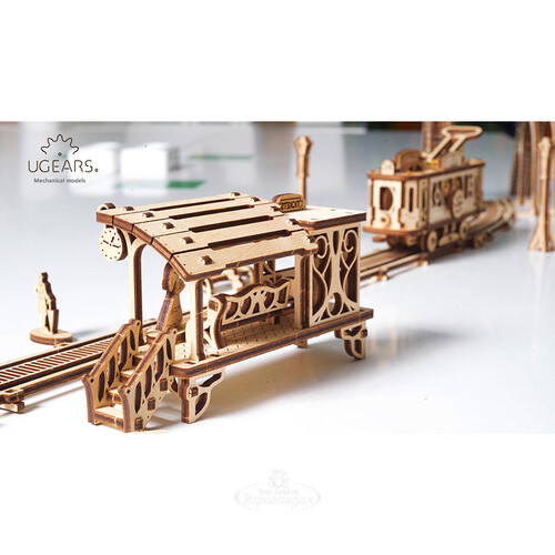 Механический конструктор 3D-пазл Трамвайная линия 90*18 см, 284 эл Ugears