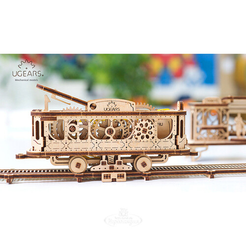 Механический конструктор 3D-пазл Трамвайная линия 90*18 см, 284 эл Ugears